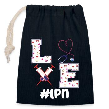 LPN Lizenzierte Praktische Krankenpflegerin - Verschließbarer Geschenkbeutel aus Baumwolle (14x20cm) - Navy - Vorne