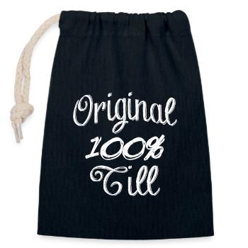 Original 100% Till - Closable cotton gift bag (14x20cm) - navy - Front