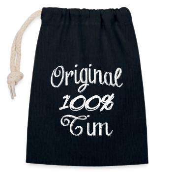Original 100% Tim - Verschließbarer Geschenkbeutel aus Baumwolle (14x20cm) - Navy - Vorne