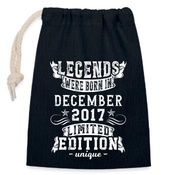 Geburtstag Dezember 2017 Jahr Limited Edition - Verschließbarer Geschenkbeutel aus Baumwolle (14x20cm) - Navy - Vorne