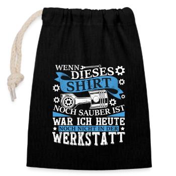 Automechaniker Werkstatt Autoschrauber - Verschließbarer Geschenkbeutel aus Baumwolle (14x20cm) - Schwarz - Vorne