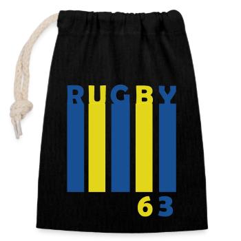 Rugby 63 Clermont Ferrand Fan Rugby Clermontois - Closable cotton gift bag (14x20cm) - black - Front