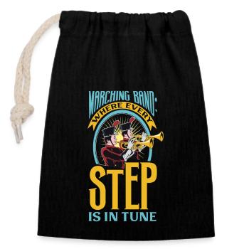 Marching Band Clarinetist School Rehearsal Music - Closable cotton gift bag (14x20cm) - black - Front