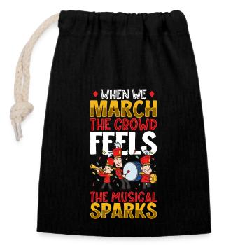 Marching Band Clarinetist School Rehearsal Music - Closable cotton gift bag (14x20cm) - black - Front