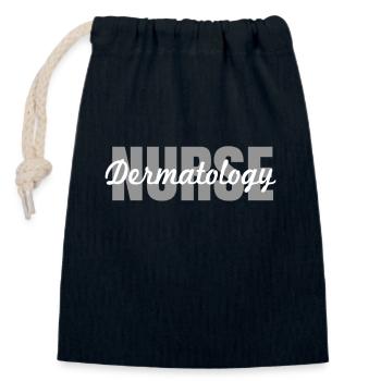 Dermatological nurse - Closable cotton gift bag (14x20cm) - navy - Front