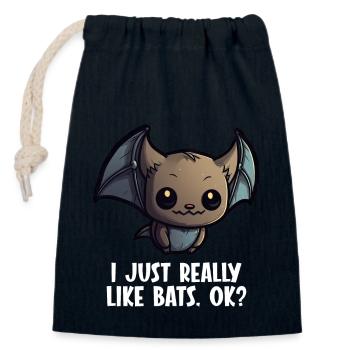 I Just really like Bats ok Fledermaus - Closable cotton gift bag (14x20cm) - navy - Front