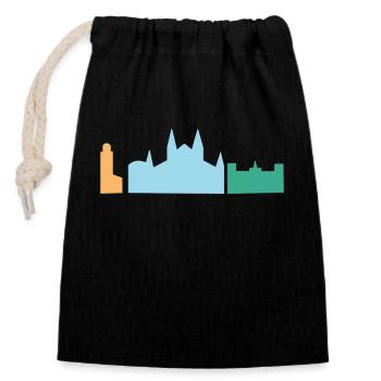 Majorca - Closable cotton gift bag (14x20cm) - black - Front