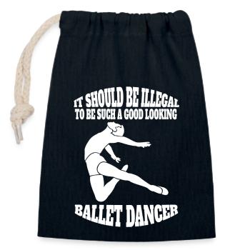 Ballet Dancer Gift Dance Ballerina Dance Class - Closable cotton gift bag (14x20cm) - navy - Front