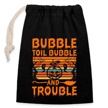 Halloween Bubble trouble - Verschließbarer Geschenkbeutel aus Baumwolle (14x20cm) - Schwarz - Vorne