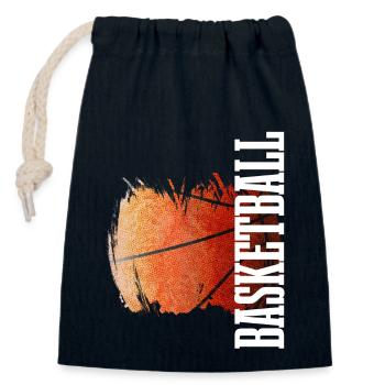 Joueur de basket-ball - Sac cadeau en coton avec cordon (14 x 20 cm) - bleu marine - Devant