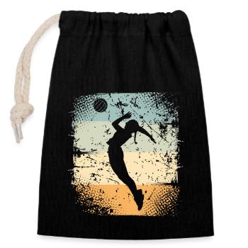 Volleyball - Closable cotton gift bag (14x20cm) - black - Front