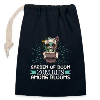 Horror Garden Gardener Zombie Plant Gardening - Closable cotton gift bag (14x20cm) - navy - Front