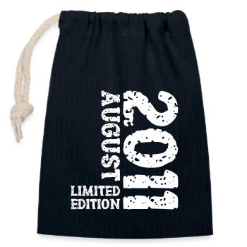 2011 August Limited Edition 12. Geburtstag Outfit - Verschließbarer Geschenkbeutel aus Baumwolle (14x20cm) - Navy - Vorne
