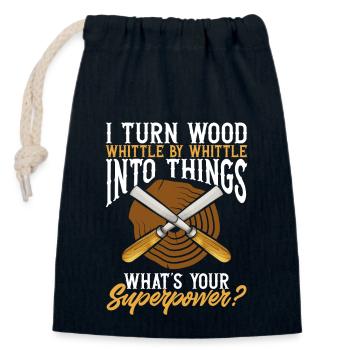 Woodworking carving carpenter - Closable cotton gift bag (14x20cm) - navy - Front