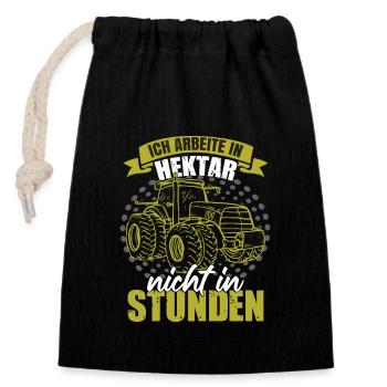 Landmaschine Sprüche Traktor Landwirt Bauern - Verschließbarer Geschenkbeutel aus Baumwolle (14x20cm) - Schwarz - Vorne