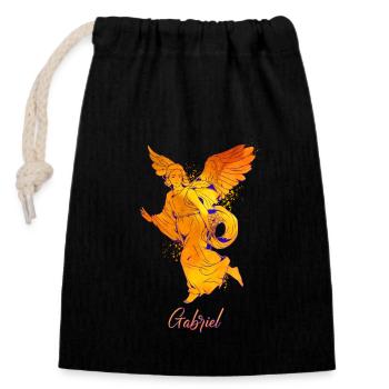 Archangel Gabriel - Closable cotton gift bag (14x20cm) - black - Front