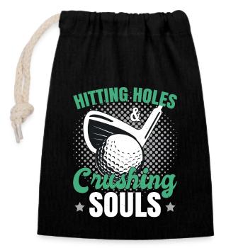 Hitting Holes Crushing Souls - Closable cotton gift bag (14x20cm) - black - Front