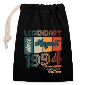 29ème Anniversaire Homme Légende Août Millésime 1994 - Sac cadeau en coton avec cordon (14 x 20 cm) - noir - Devant