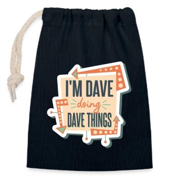 I'm Dave Doing Dave Things - Closable cotton gift bag (14x20cm) - navy - Front
