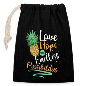 Day of embryo transfer IVF in vitro fertilization - Closable cotton gift bag (14x20cm) - black - Front