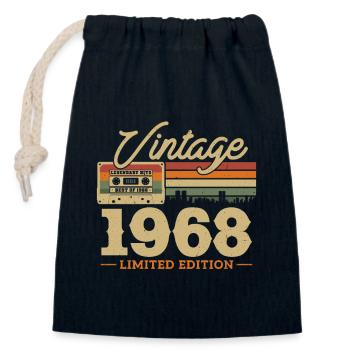 1968 Anniversary - 55/56 years - Closable cotton gift bag (14x20cm) - navy - Front