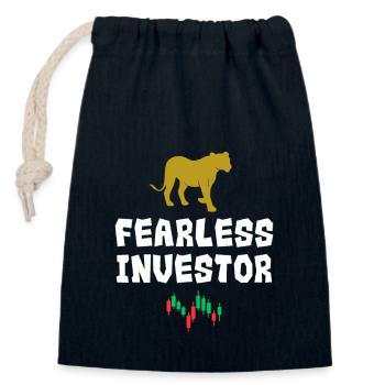 Mutiger Fearless Investor - Verschließbarer Geschenkbeutel aus Baumwolle (14x20cm) - Navy - Vorne
