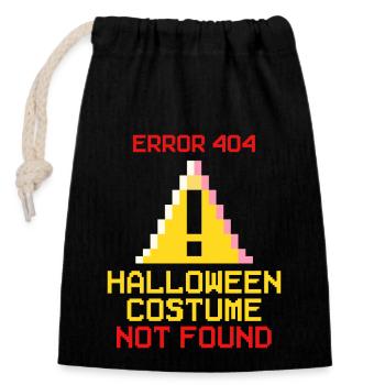 Halloween Costume Not Found - Closable cotton gift bag (14x20cm) - black - Front