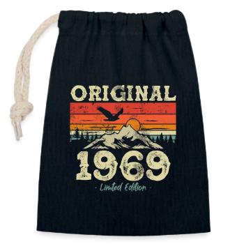 Birthday present 1969 54/55 years - Closable cotton gift bag (14x20cm) - navy - Front