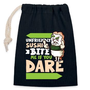 Funny Unhappy Sushi Japanese food Miso-Unhappy - Verschließbarer Geschenkbeutel aus Baumwolle (14x20cm) - Navy - Vorne