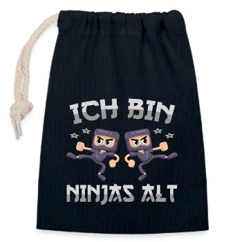 Dritter Geburtstag Kämpfer 2. Geburtstag Ninja - Verschließbarer Geschenkbeutel aus Baumwolle (14x20cm) - Navy - Vorne