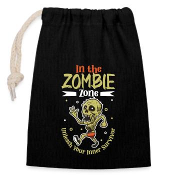 Horror Zombie Runner Half Marathon Running Jogging - Verschließbarer Geschenkbeutel aus Baumwolle (14x20cm) - Schwarz - Vorne