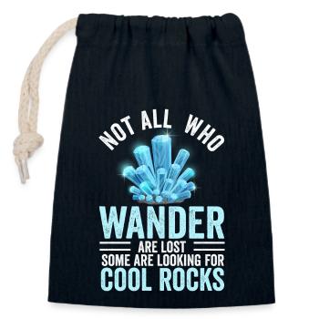 Wander Some Looking For Cool Rocks - Closable cotton gift bag (14x20cm) - navy - Front