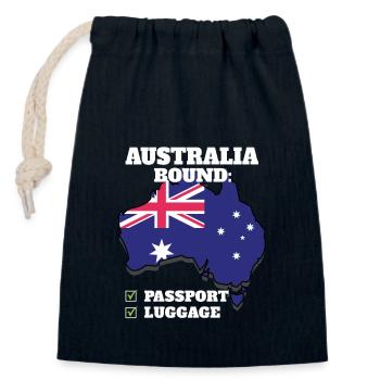 Australia Bound Country Travel Australian Flag - Closable cotton gift bag (14x20cm) - navy - Front