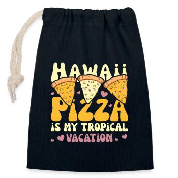 Hawaii Pizza est ma pizza mignonne de vacances tropicales - Sac cadeau en coton avec cordon (14 x 20 cm) - bleu marine - Devant