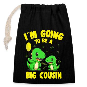 Going To Be A Big Cousin Promoted Big Cousin - Closable cotton gift bag (14x20cm) - black - Front