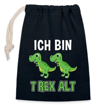 Dino Dinosaurier 2. Geburtstag 2 Jahre alt T-Rex - Verschließbarer Geschenkbeutel aus Baumwolle (14x20cm) - Navy - Vorne