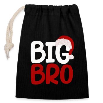 Big Bro Santa Brother Christmas Family Matching - Closable cotton gift bag (14x20cm) - black - Front