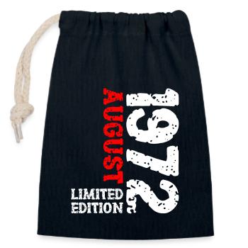 1972 August Limited Edition 51. Geburtstag Outfit - Verschließbarer Geschenkbeutel aus Baumwolle (14x20cm) - Navy - Vorne