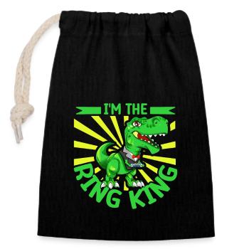 I'm the Ring King - Ring Bearer - Closable cotton gift bag (14x20cm) - black - Front