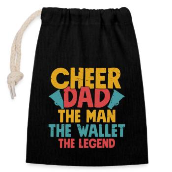 Cheer Dad Scan For Payment Cheerleader Cheerleadin - Closable cotton gift bag (14x20cm) - black - Front