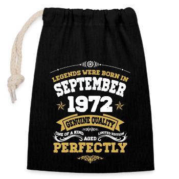 Vintage Aged To Perfection September 1972 - Closable cotton gift bag (14x20cm) - black - Front