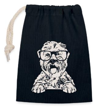 Irish Soft Coated Wheaten Terrier - Closable cotton gift bag (14x20cm) - navy - Front