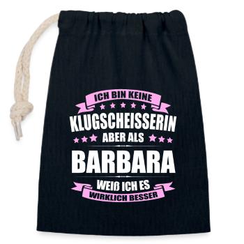 Name Barbara Vorname Klugscheisserin Namenstag - Verschließbarer Geschenkbeutel aus Baumwolle (14x20cm) - Navy - Vorne