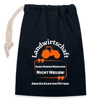 Landwirtschaft kann Dumme Menschen nicht Heilen... - Verschließbarer Geschenkbeutel aus Baumwolle (14x20cm) - Navy - Vorne