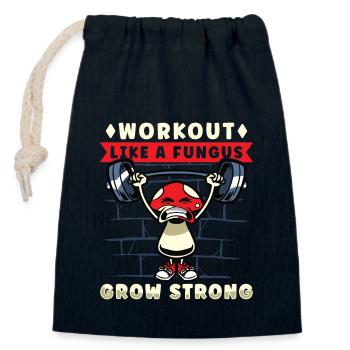 Lustiger Pilzpilz Fitness Gym Workout Power - Verschließbarer Geschenkbeutel aus Baumwolle (14x20cm) - Navy - Vorne