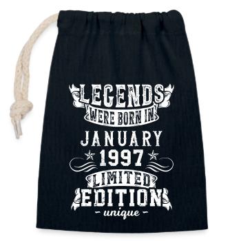 Geburtstag Januar 1997 Jahr Limited Edition - Verschließbarer Geschenkbeutel aus Baumwolle (14x20cm) - Navy - Vorne