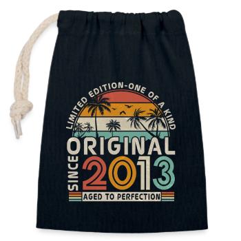 10th Birthday 2013 - Closable cotton gift bag (14x20cm) - navy - Front