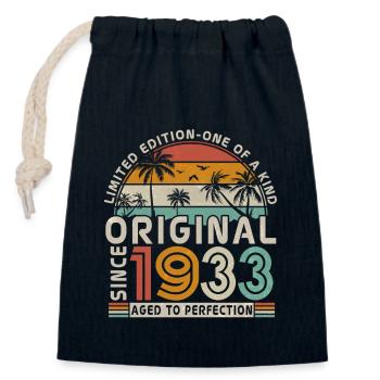 1933 Original Vintage Cadeau - Sac cadeau en coton avec cordon (14 x 20 cm) - bleu marine - Devant