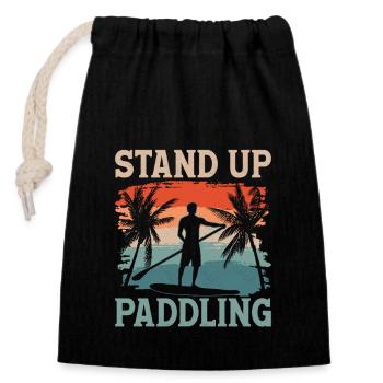 Stand Up Paddling Stand Up Paddle Board - Verschließbarer Geschenkbeutel aus Baumwolle (14x20cm) - Schwarz - Vorne