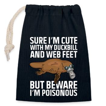 Platypus Schnabeltier - Verschließbarer Geschenkbeutel aus Baumwolle (14x20cm) - Navy - Vorne